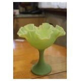 Fenton Green Dish 6.8H Fenton Green Dish 6.8H