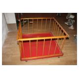 Vintage Play Pen on Wheels 36x36 Vintage Play Pen on Wheels 36x36