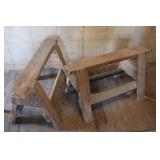 2 Older Wooden Saw Horses 2 Older Wooden Saw Horses