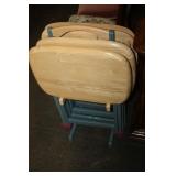 4 Wooden Folding Tables on Stand