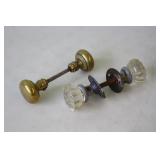 Vintage Brass & Glass Door Knobs