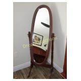 Oval Mirror on Stand 59H