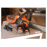 Black & Decker Battery Powered Chain Saw & 2