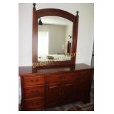 Wooden Dresser & Mirror 64x18x85H