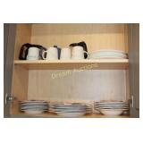 Contents of two Shelves incl Tea Pot