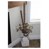 Mexican Themed Vase with Contents