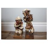 2 Paper Mache Figurines Tallest 12H