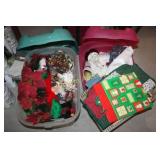 2 Totes with Christmas Items