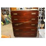 Gibbard - Mahogany 5 Drawer Dresser with Glass Top Gibbard - Mahogany 5 Drawer Dresser with Glass Top