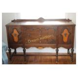 Vintage Wooden Sideboard 59.5x20x38H