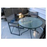 Glass Top Patio Table & 2 Chairs