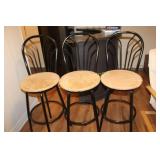 3 Swivel Bar Stools