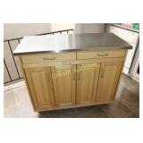 Island on Wheels with Stainless Steel Worksurface