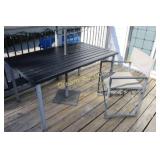 Foldable Chair & Metal Table 56.5x34x29H