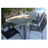 Large Patio Table with 6 Matching Chairs & 1 Extra