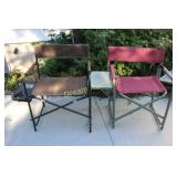 2 Folding Canvas Chairs with Side Table