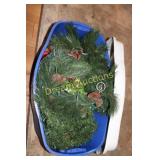 Christmas Wreaths/Lights in Tote