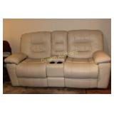 Reclining 2 Seat Leather like Couch.Console 80L