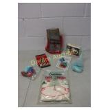 Vintage Christmas Skirt, Light Bulbs, Tinsel