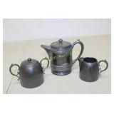 Vintage Numbered Tea Pot, Cream & Sugar