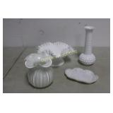Fenton Candy Dish with Ruffle Edge & More