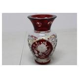 Birks Ruby Red Vase 18.25H