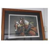 Large Framed Numbered Print, Horse Theme by