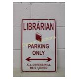 Metal Library Parking Sign 12x18