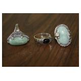 3 Sterling Silver Rings Size 10 3 Sterling Silver Rings Size 10
