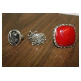 3 Sterling Silver Rings Size 8.5 3 Sterling Silver Rings Size 8.5
