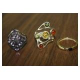 3 Sterling Silver Rings Size 9.5 3 Sterling Silver Rings Size 9.5