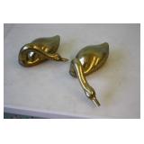 2 Large Brass Geese