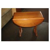 Drop Leaf Oval Side Table 27 x 15 x 22H, Closed Drop Leaf Oval Side Table 27 x 15 x 22H, Closed