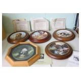 5 Wood Framed Collector Plates