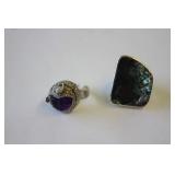 2 Sterling Silver Rings Size 9 2 Sterling Silver Rings Size 9