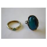 2 Sterling Silver Rings Size 9.5 2 Sterling Silver Rings Size 9.5