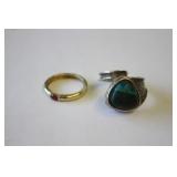 2 Sterling Silver Rings Size 9.5 2 Sterling Silver Rings Size 9.5