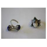 2 Sterling Silver Rings Size 7.5