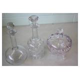 2 Decanters & Candy Dish 2 Decanters & Candy Dish