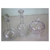 2 Decanters & Candy Dish