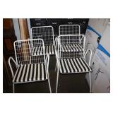 4 Metal Chairs with Cushions