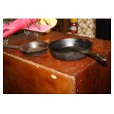 2 Small Cast Iron Frying Pans