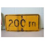 Metal 200M Sign 12 x 24