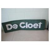 Metal De Cloet Sign 12 x 43