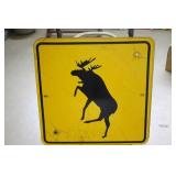 Metal Moose Crossing Sign 23.5 x 23.5