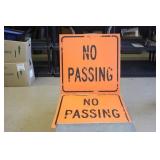 2 Plastic No Passing Signs 24 x 24