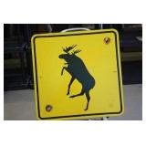 Metal Moose Crossing Sign 23.5 x 23.5