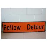 Wooden Follow Detour Sign 12 x 48