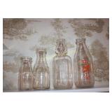 4 Dairy Bottles incl Shaw`s Dairy & Purity Dairy