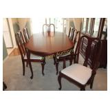 Table & 6 Chairs, one is Captain 72x40x29.5H